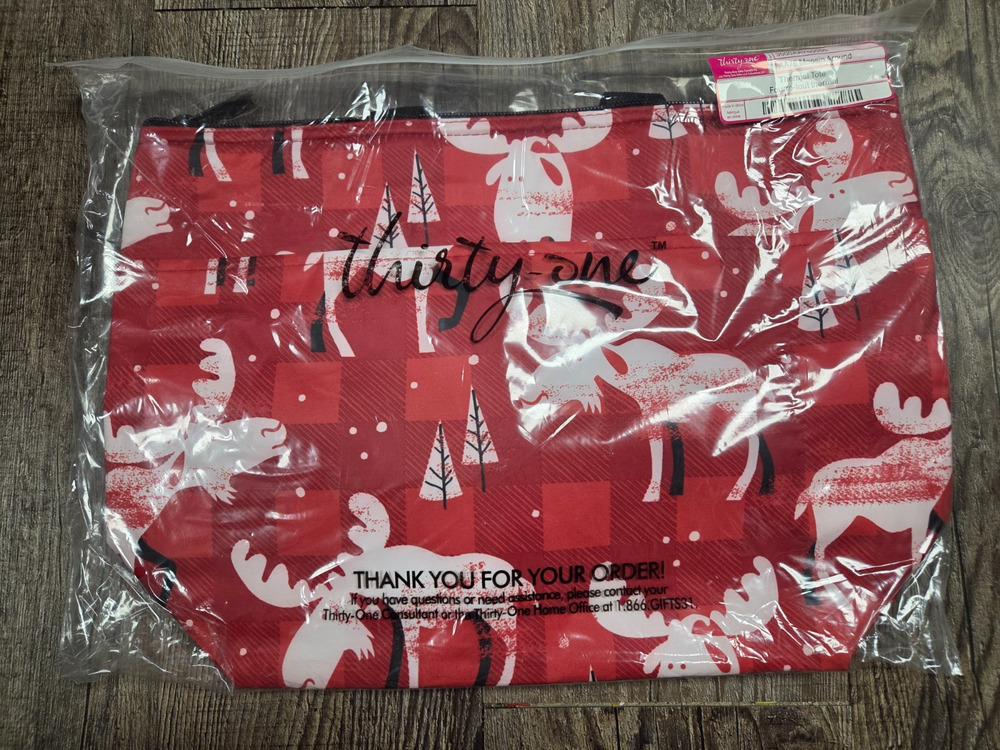 Thirty One Thermal Tote AA76 Moosin Around Christmas Holiday NEW IN BAG